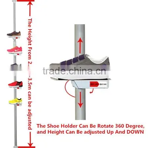 Huohua Metal Material Easy Assembly Muti-functional Shoe Shop Using Revolving Shoe Rack thumbnail-1