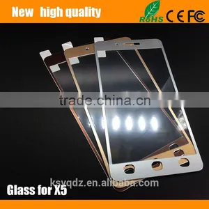 2.5D Titanium Alloy Brushed Metal Tempered Glass Screen Protector Guard for SONY X5 thumbnail-1