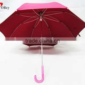 8K Pongee Rain Umbrella With Pink Handle thumbnail-5