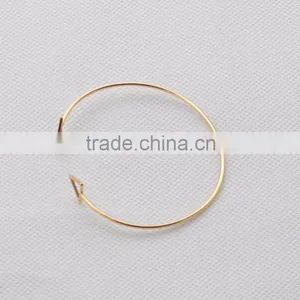 S>>>>Trendy Geometric Double Triangle Bangle Alloy Plated Gold Silver Design Opening Classic Bangles/ thumbnail-2