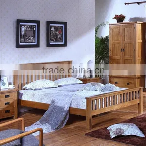 China Qingdao Modern Design Contemporary Wooden Oak Bed/Double Bed thumbnail-3