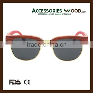 Wood Sunglasses Half Frame Unisex Wooden Sun Glasses thumbnail-3