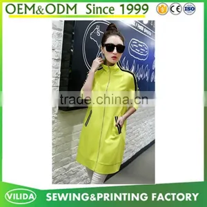 Korean Version Popular Trend Slim Fit Extra Long Stand Collar Hoodies Coat thumbnail-2