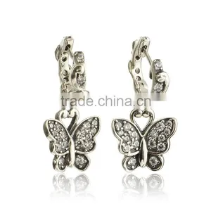 Handmade Latest Cute Girls Butterfly Earring Studs With Lot Of Gemstones thumbnail-6