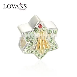 European Beads Gold Christmas Tree Diy Silver Charm For Bracelets thumbnail-1