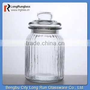 LongRun 22oz Vintage-Style Ribbed Candy Glass Jar Glassware thumbnail-3