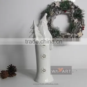 New Hot Ceramic Santa Claus With Electric Light Home Decoration thumbnail-3