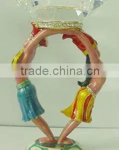 Hawaii Enamel Crystal Candle Holder/candler/candle Stick thumbnail-1