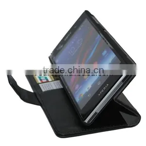 DualPU Stand Wallet Leather Case for Sony Xperia E1 Dual thumbnail-1