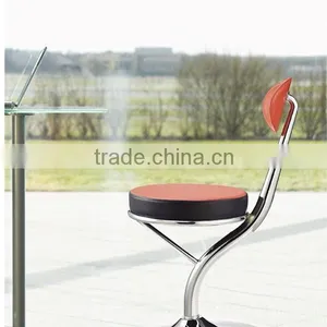 New Red & Black Fashion PU Leather Upholstery Swivel Bar Stools With Backrest thumbnail-5