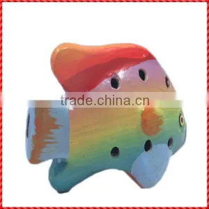 Creative Musical Colored Fish Ceramic Handmade Toy Ocarina thumbnail-1