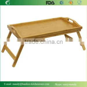 Bamboo Folding Bed Tray Table and Breakfast Tray thumbnail-2