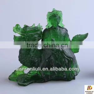 WF068 Chinese Crystal Avaloktesvara Sending a Child Sculpture thumbnail-1