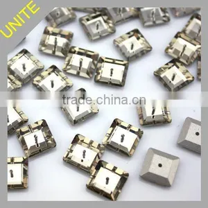 UNITE Square Lochrose Sew On Stones 10mm U3400 thumbnail-1