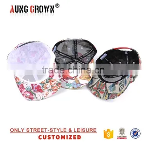 Custom Design 100% Cotton Floral Snapback Cap/Hat thumbnail-6