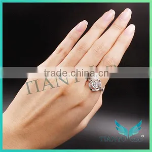 Moissanite Online Store Platinum Moissanite 2carat Eternity Wedding Ring thumbnail-6