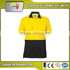 Working Rainsuit Security Warning Mens Work Shirt thumbnail-1