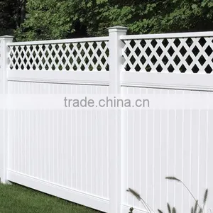 PVC Privacy Fence With Lattice Top thumbnail-1