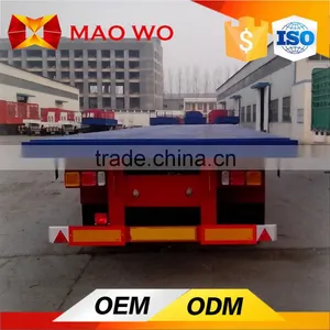 Shipping Container Transportation Tri-axle Flatbed Semi Trailer thumbnail-1