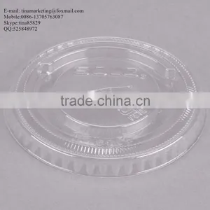 9-10 Oz. Clear Flat PS Plastic Lid With Straw Slot for Cold Drink Cup China Manufactory Price thumbnail-4
