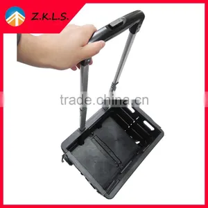 Collapsible Plastic PP Black Hand Luggage Trolley thumbnail-2