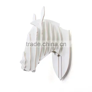 Wooden Animal Head Statue Home Wall Decoration Wooden Decorative Statue Zebra Head thumbnail-4