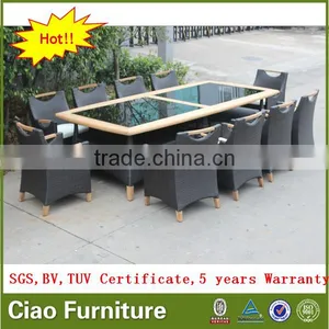 Teak Wood Furniture 10 Seater Large Wooden Dining Table Set thumbnail-3