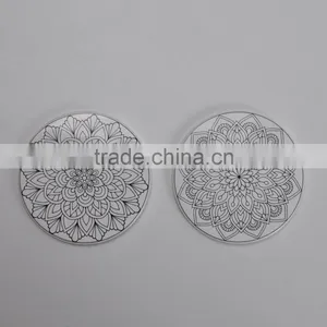 Round Coaster, Stoneware With Decal Printing, Ceramic Cup Mat thumbnail-1