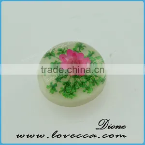 Round Shape Resin Cabochon Jewelry Pendant , Dried Flower Resin Cabochon , Clear Flat Resin Cabochon thumbnail-4
