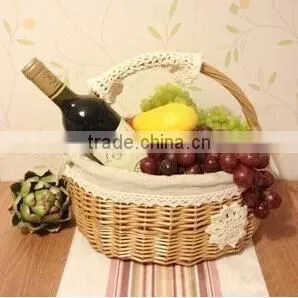 Wholesale Decorative Empty Indian Wicker Wedding Gift Fruit Basket Decoration thumbnail-1