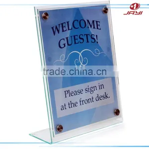 Custom Made Acrylic Acrylic Slanted Sign Holder With Suction Cups thumbnail-1