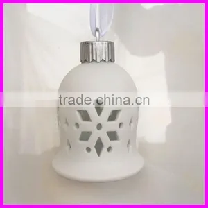 Ceramic Christmas Bell With LED Light Hollow Design for Home Decoration thumbnail-3
