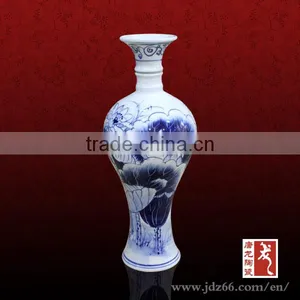Chinese Supplier Blue and White Ceramic Wine and Liquor Bottle for Wholesale thumbnail-1