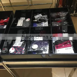6 Grid Black Acrylic Socks Storage Box thumbnail-6