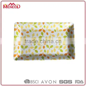 Antislip Melamine Mealtime Houseware Peresonalized Bulk Plastic Tray for Food thumbnail-1