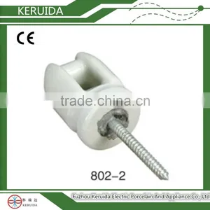 802-2 Brown Glazed Porcelain Wiring Insulator thumbnail-1