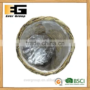 Round Bark Basket Garden Planter for Decoration thumbnail-4