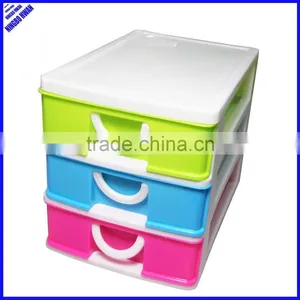 ECO-friendly 3 Tier Desktop Mini Stackable Storage Plastic Drawer thumbnail-1