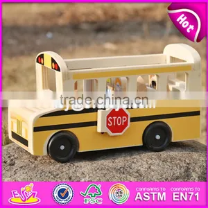 2017 New Design Toddlers go Sightseeing Wooden Bus Toys W04A340 thumbnail-1