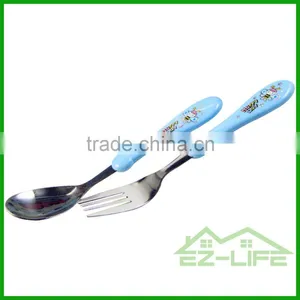 Korean Cute Stainless Steel Baby Spoon and Fork Set thumbnail-1
