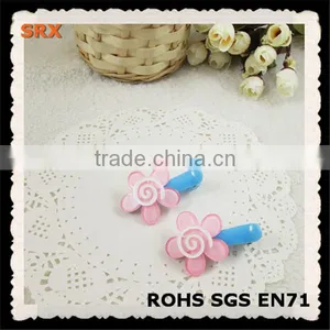 Big Factory Make Fancy Plastic Samll Pink Flower Shape Spring Hair Clip thumbnail-1