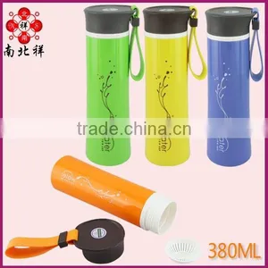 380ml BAP Free Hight Quality Plastic Double Wall Water Bottle With Flat Lid thumbnail-1
