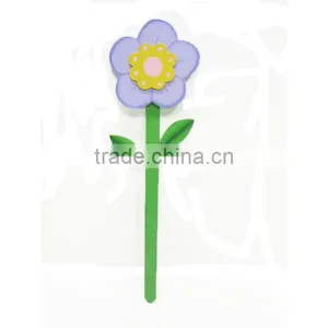 Spring Beautiful Flower With Two Leaves Wood Garden Stakes thumbnail-1
