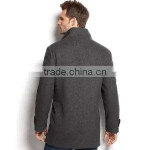 Wool-Blend Knit-Bib Car Coat thumbnail-2