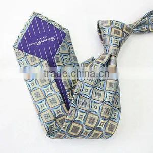 HD-7T76 Handmade Woven Pattern Silk Seven Fold Neck Tie OEM Available thumbnail-1
