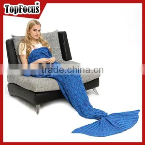 Soft Acrylic Adult Kids Mermaid Tail Blanket With Scale thumbnail-2