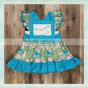 Baby Frock Design Patriotic Firework Print Pearl Wholesale Clothing Dress for Kids thumbnail-3