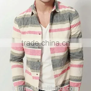 New Fashion Style Young Man Linen & Cotton Long Sleeve Men Shirt thumbnail-1