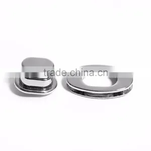Zinc Based Alloy Purse Twist Turn Lock Silver Tone 37mm(1 4/8") x 22mm( 7/8"), 1 Set thumbnail-2