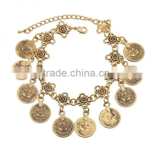 Gypsy Sandals Gold Silver Turkish Coin Bracelet Anklet Ankle Beach Foot Jewelry Chain thumbnail-6